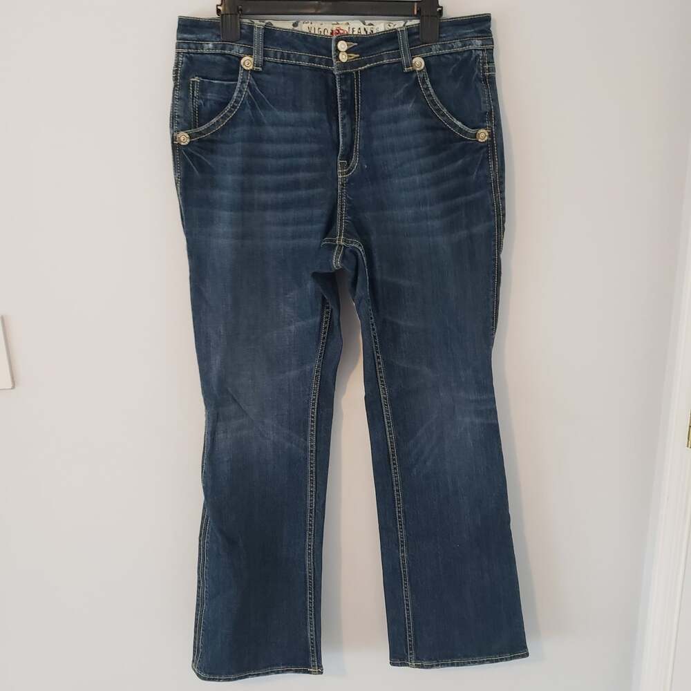 Vigoss Denim Jeans Women 15/16 Blue Boot Cut Mid Rise